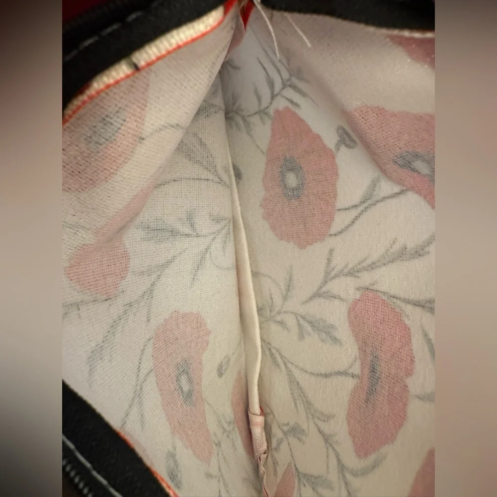 Floral Pouch with Red Poppies. 8.5x6”